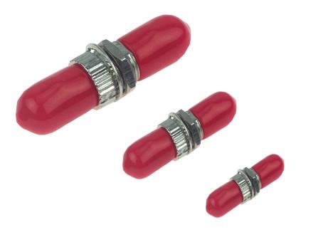 Quality Simplex ST To ST Single Mode Metal Adapter Red Dust Cap Network for sale