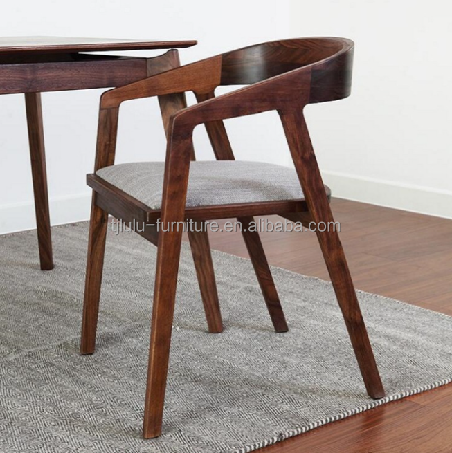 Natural/Walnut Modern Wood Chair Simple Home Dining Bar PU Leather Chair for Sale