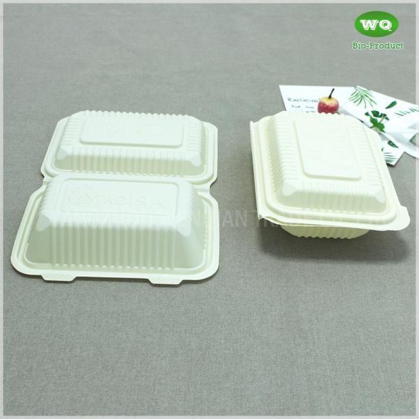 7x5 Inch Biodegradable Bioplastic Hinged food boxes,natural plants eco-friendly material Compostable Food Containers