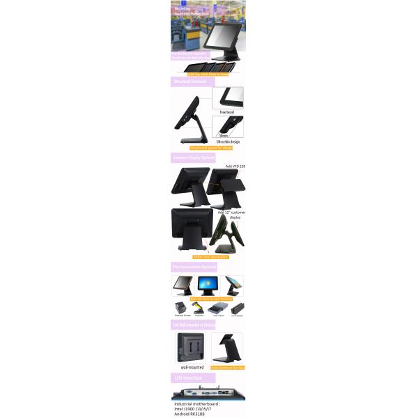 Top1 CJ Legend T660 Touch Screen Pos Machine Ultra Thin Design Pos Systems pos all in one for 400cd/㎡ Windows POS