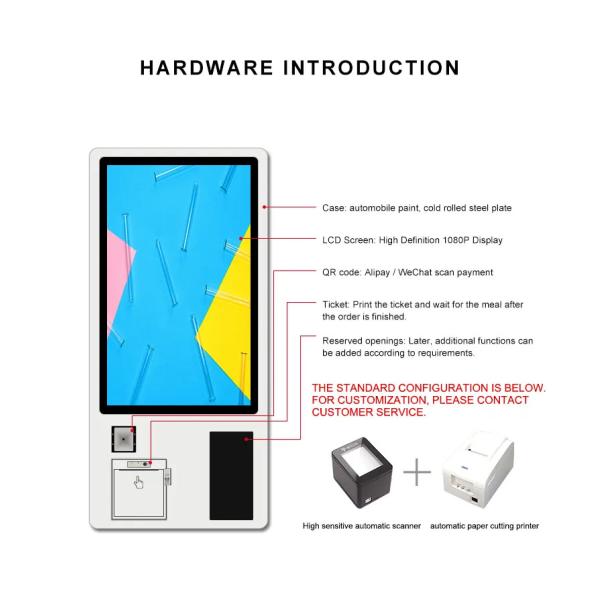 Hot Sale 27 inch Smart Food Self Service Order Kiosk For Order Self Service Terminal