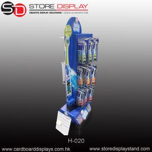customize corrugated double sides floor display rack peg hooks
