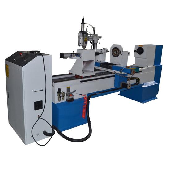 Quality CNC wood lathe machine with carving engraving spindle for sale