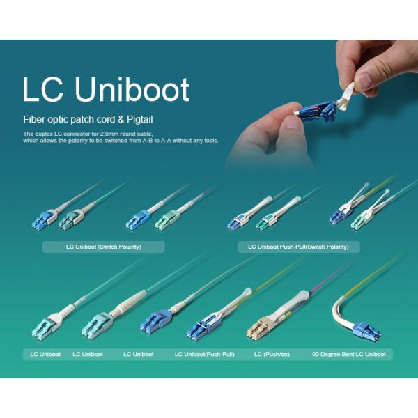 Duplex LC Uniboot High Density Fiber Optic Push Pull Switch Polarity Connector Patch Cord