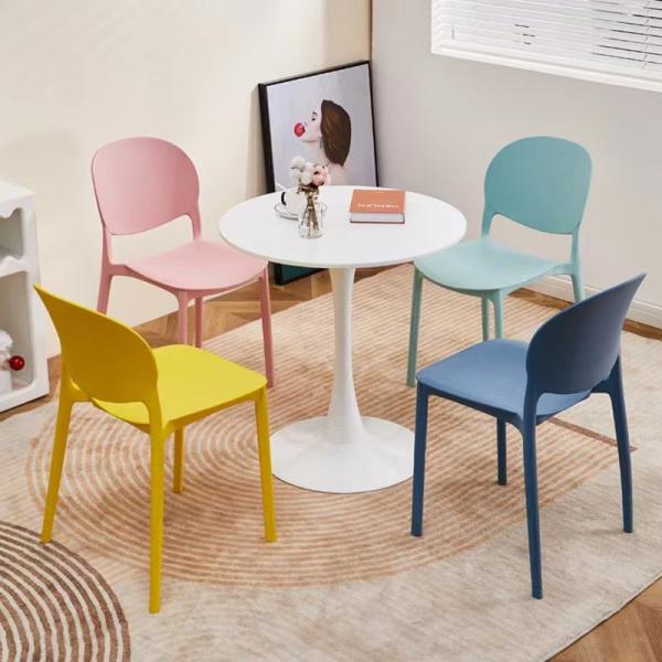 Quality Modern Stackable Full PP Plastic Dining Chairs in Popular Colorful Design Style for Kitchen for sale