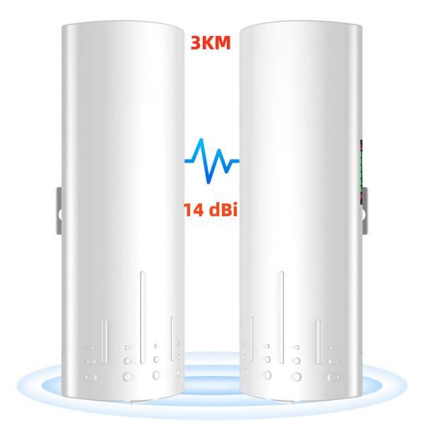 Quality Elevator Farm Point To Point Wireless Bridge 24V PoE 2 LAN 14dBi 5ghz 3km Wifi CPE for sale