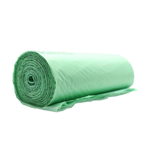 Quality 11-210mic Green Biodegradable Garbage Bags Compostable For Home Clean for sale