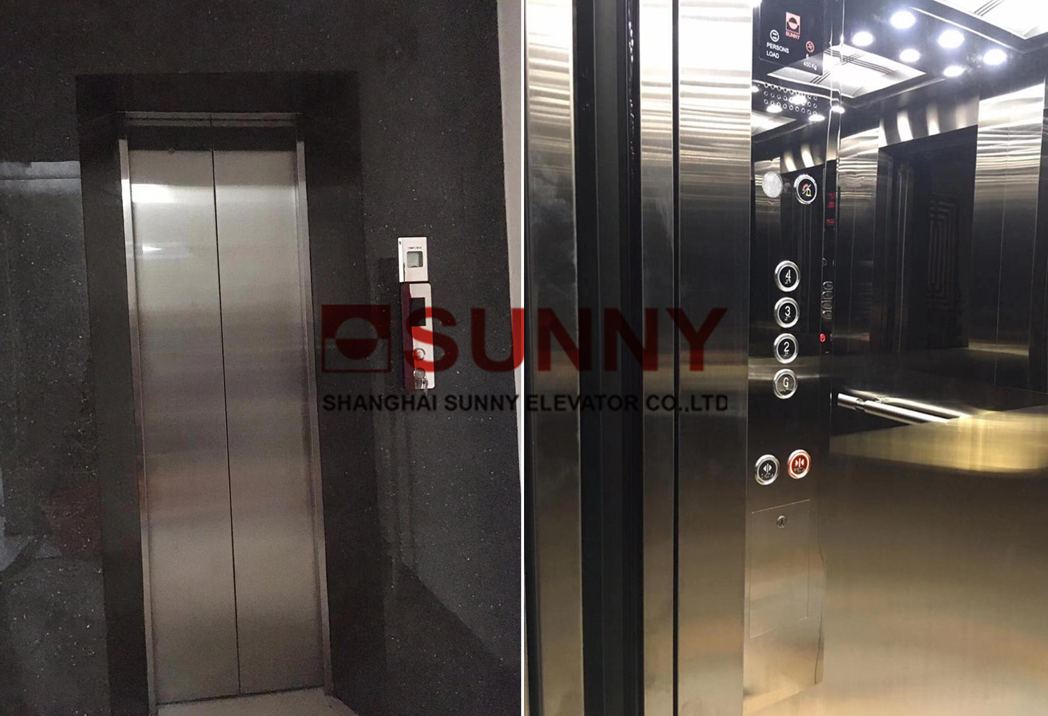 Speed 1.0 M/S And Load 1600kg With High Speed Elevator lift Hoistway Width 2000mm