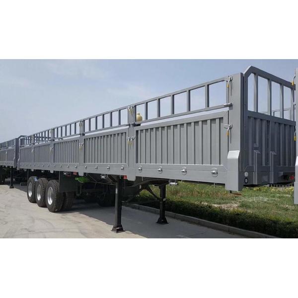 3 Axles Sidewall Open Bulk Cargo Transport Semi Trailer With Van Type 1840mm Tread