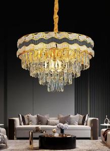 Buy cheap Retractable Crystal Chandelier Ceiling Fan With Light And Remote Control product