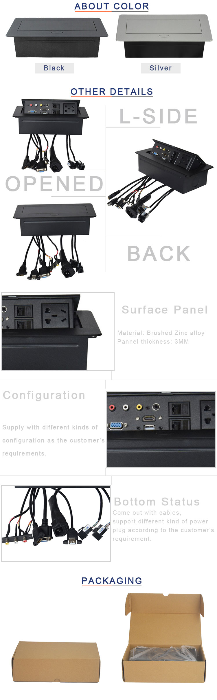 2019 new socket pop up type table hidden media socket with universal power for office furniture