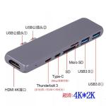 USB C Hub Adapter 7 in 1 Dual Type-C Docking Station Thunderbolt 3 Hub for 2016