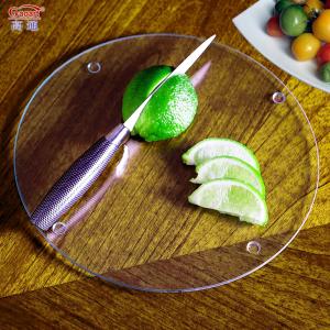 China Customized Tempered Glass Cutting Board with Non-Slip Feet Perfect for Food Preparation on sale