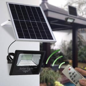 IP67 Solar Led Flood Lights Outdoor With Remote Controller Light Sensor And Time Control