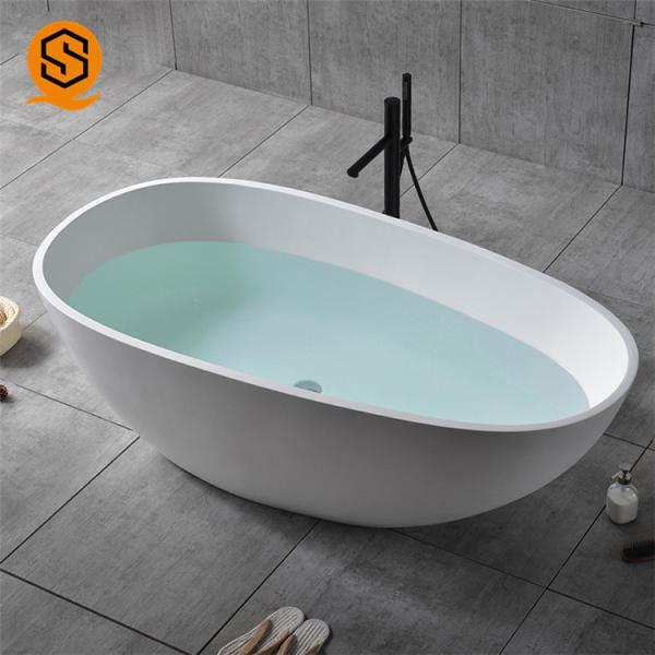 Quality Portable Artificial Stone Bathtub Oval Shaped Easily Repairable for sale