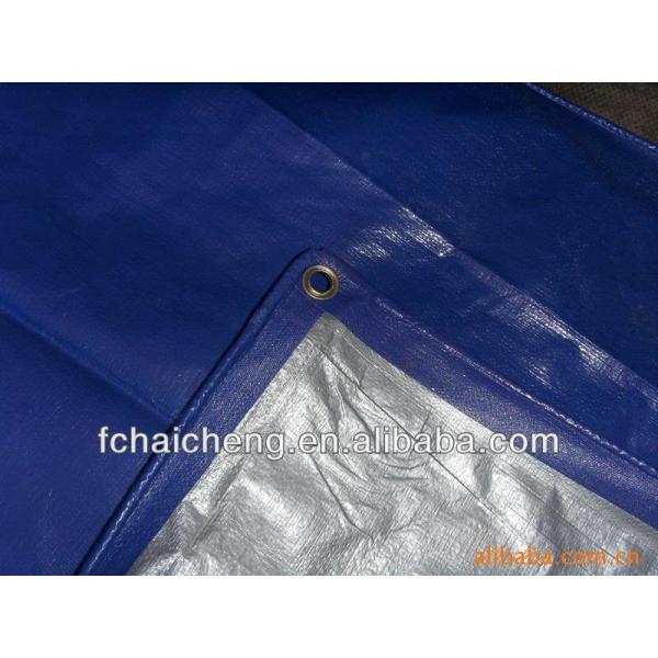 Blue/silver laminated heavy duty pe tarpaulin fabric