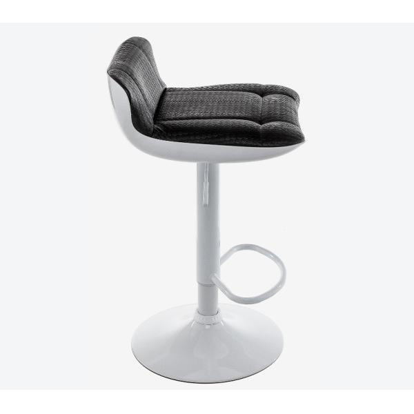 White Color PU Kitchen Bar Stools Adjustable Ergonomic Design Back Support Low Back