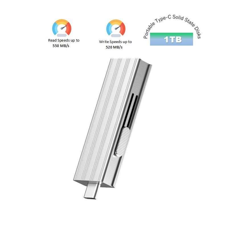 OEM Portable Type-C Solid State Disks Sk USB 3.2 Flash Drive Provides a Read Speed of up to 550MB/S and a Write Speed of 520MB/S 128GB