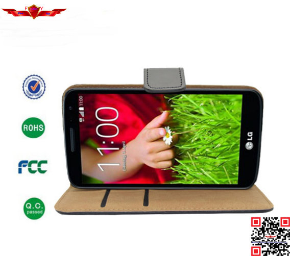 New Arrival Luxury Texture PU Wallet Leather Cover Cases For LG G2 Mini Quality Qualify
