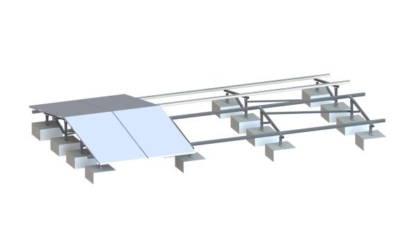 Quality AL6005 SUS304 Flat Roof Mounting System Back To Back Ballasted Solar Racking for sale