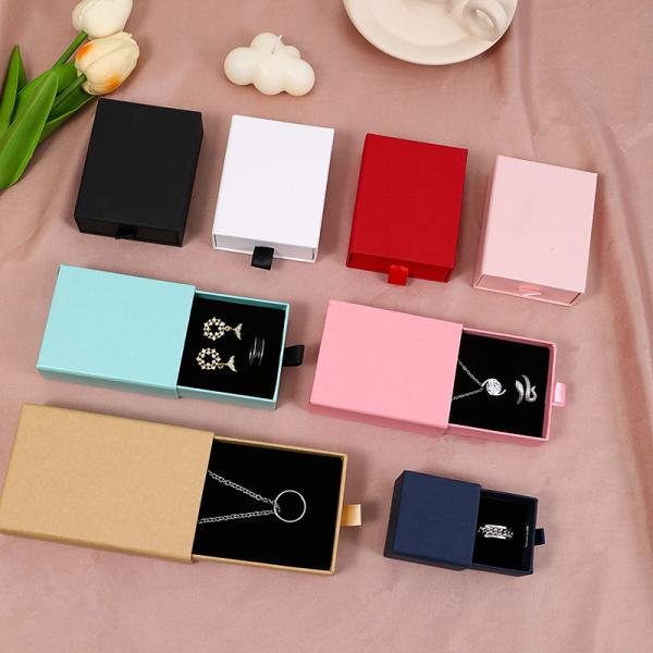 Custom Logo Cardboard Drawer Jewelry Packaging Box For Necklace Earring Bracelet Ring Jewelry Box