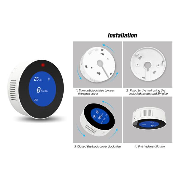 Tuya WiFi Natural Gas Detector Smart Gas Sensor With Lcd Display