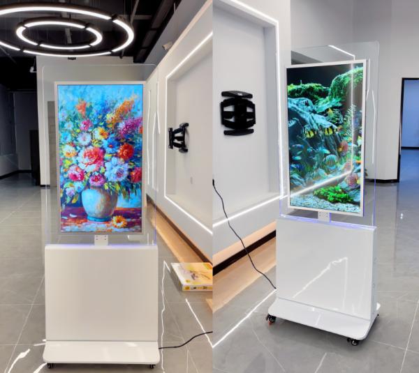 Customized Floor Stand 4K Digital Signage Display and Player Tempered Glass
