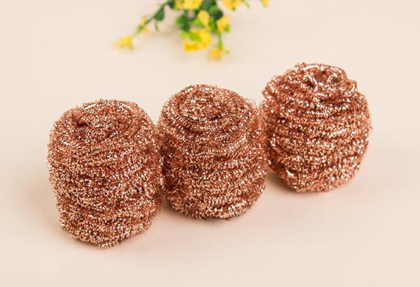 Quality Gold Color Copper Scouring Pads Easy Carrying With Strong Cleaning Power for sale