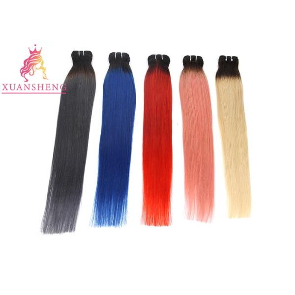 Different Color Custom Human Hair Wigs Hair Bundles / Indian Hair Extensions