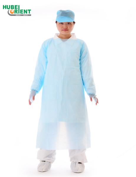 Quality Free Size Disposable CPE Protective Gown With Long Sleeves for sale