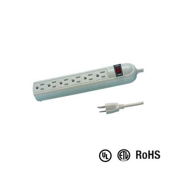 Quality UL and CUL Tested Power Strip 1.5ft 3*14AWG Cord with Switch, Surge Protector for sale