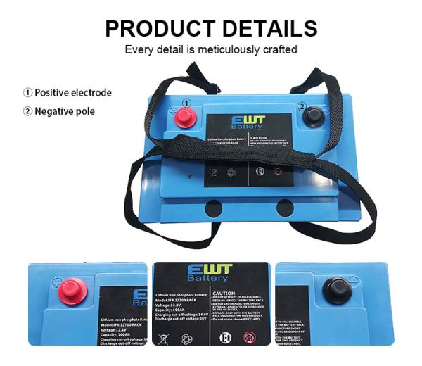 Quality 12V Lithium Iron Phosphate Battery for 12v 100Ah LiFePo4 Deep Cycle Battery Pack with Built-in BMS for sale