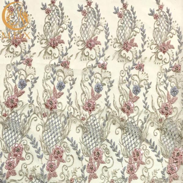Quality Fashionable Applique Lace Fabric Mesh Embroidery By The Yard for sale