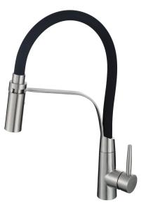 Flexible Kitchen Black Stainless Steel Faucet 1.8 Gallons / Min