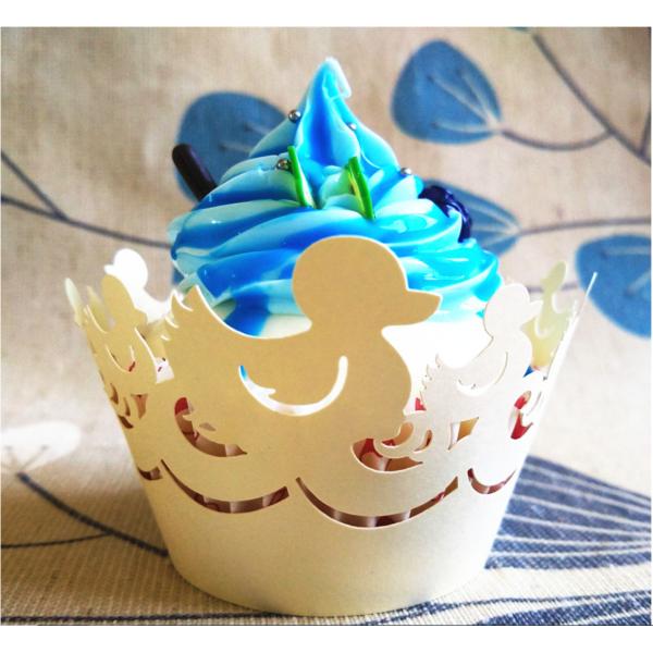 Fancy Wedding Cupcake Paper Holders Offset Printing Matt Lamination Surface