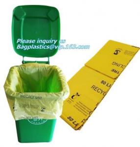 China biodegradable and compostable garbage bin liners, kitchen bin liner compostable flat trash bag on roll, bin liner in rol on sale
