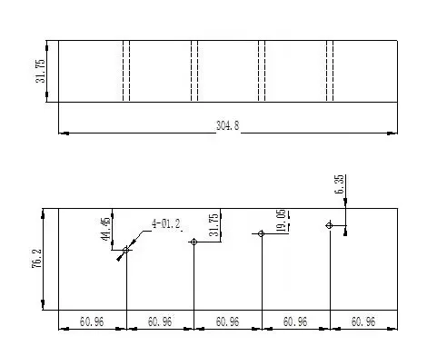 UT Test Block NavShip Phased Array 304 Stainless Steel Calibration Block 4 Holes Type