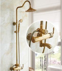 Buy cheap Retro Bronze Carved Wall Mounted Rain Shower Faucets product
