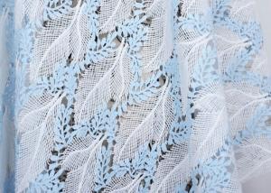 Buy cheap Dubai Stretch Water Soluble Embroidered Sequin Lace Fabric Blue And White Color product