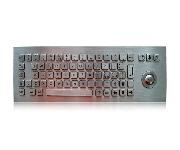Quality Vandal Proof Stainless Steel Mechanical Keyboard With 800 Dpi Optical Trackball Koisk Keyboard for sale