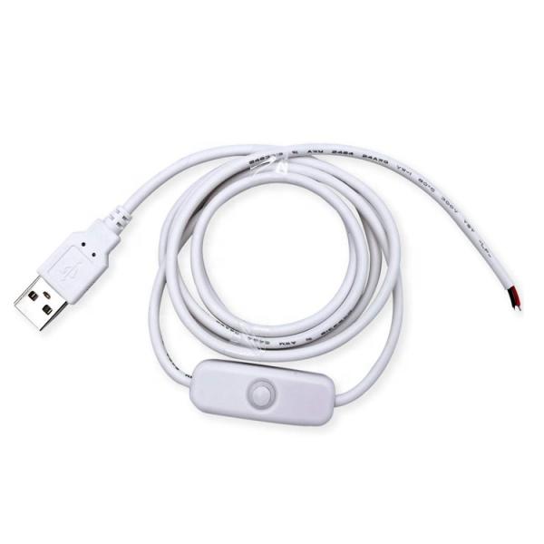 1m White Black Led Strip Power on off Button USB Type A Switch Extension Cable
