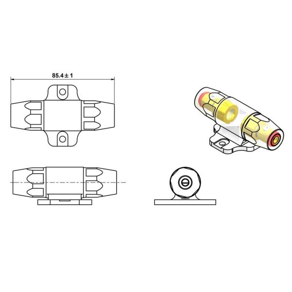 8AWG 4AWG 80A 12V Car Fuse Box Inline 10x38mm AGU Fuse Holder