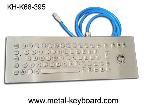 Quality 70 Keys Ruggedized Keyboard , Stainless Steel Access Kiosk Keyboard with trackball for sale