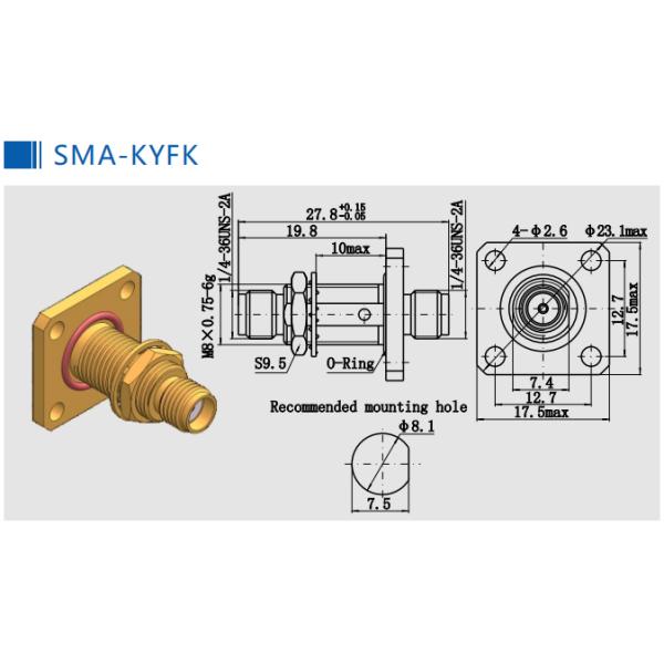 SMA Female to SSMA Male Threaded Right Angle RF Adapter