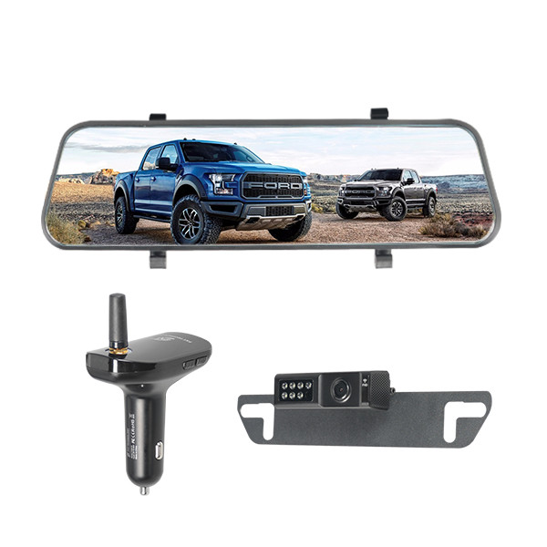 10'' Mirror Dash Cam Night Vision 1080P FHD Full Touch Screen Front and Rear View Backup Camera