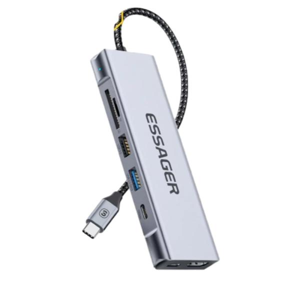 Quality 8 In 1 M.2 SSD Interface Enclosure Port USB C Hub PD 100W Fast Charging For Laptop Expansion for sale