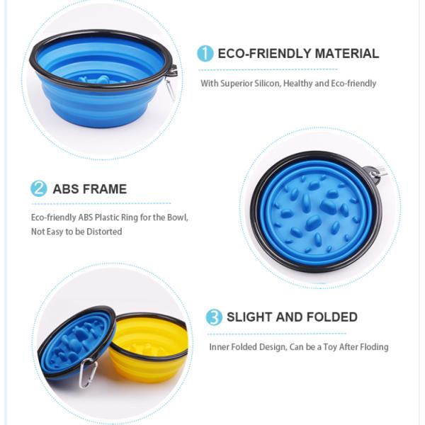 Interactive Slow Feeder Safety Foldable Dog Collapsible Bowl 13*9*5.5cm