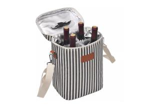 China Nylon Travel Insulated Wine Tote Bag , Leakproof Wine Cooler Carry Bag on sale