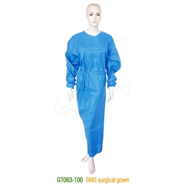 Quality OEM Surgical Plastic Disposable Gown Natural Latex Free Elastic Cuffs for sale