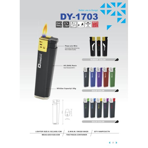 8.1*2.24*8.1CM Customizable Dy-1703 Five Colors Unique Plastic Lighter
